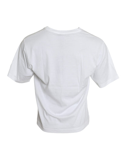 Dolce & Gabbana White Cotton Short Sleeve Crewneck T-shirt Dolce & Gabbana