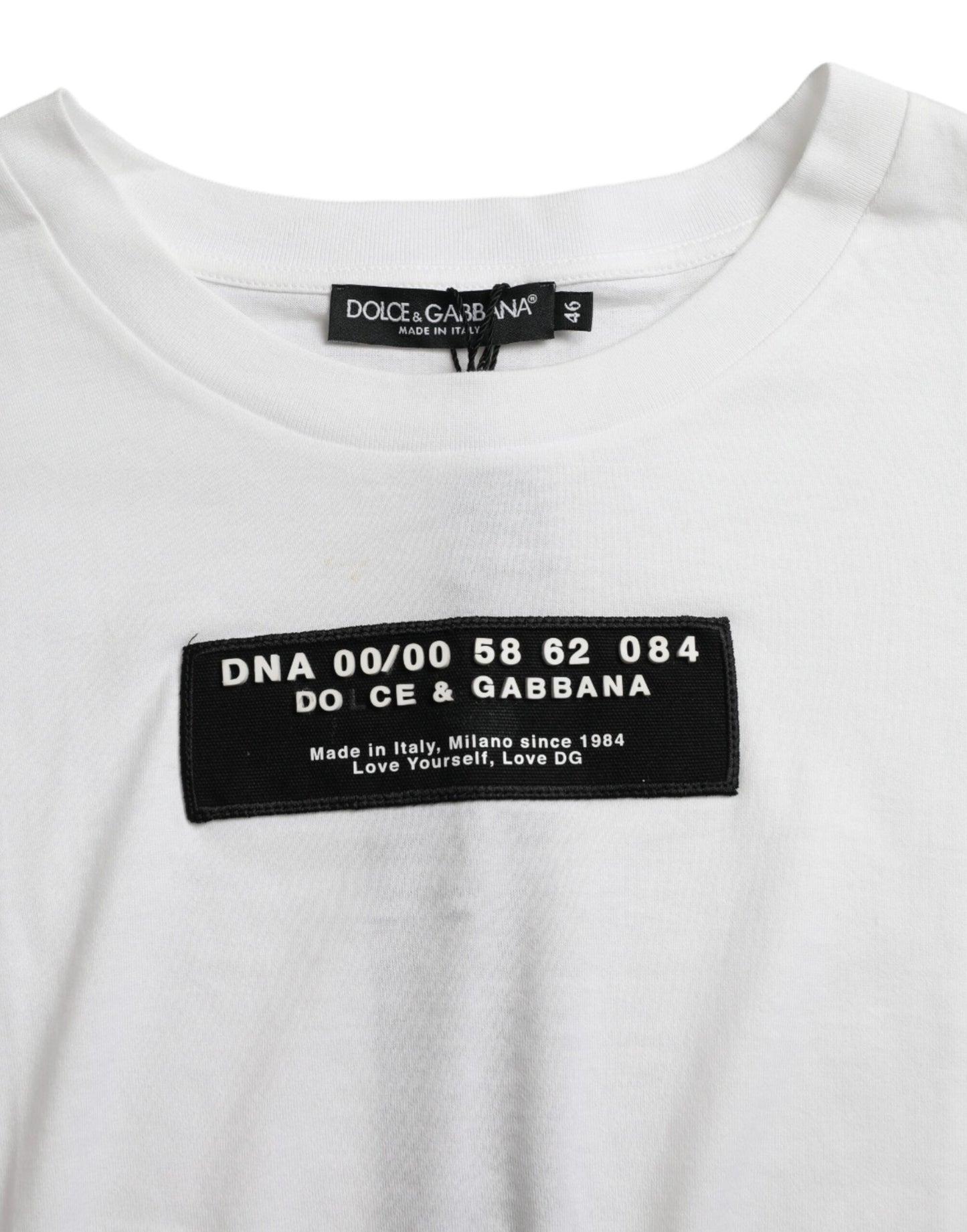 Dolce & Gabbana White Cotton Short Sleeve Crewneck T-shirt Dolce & Gabbana