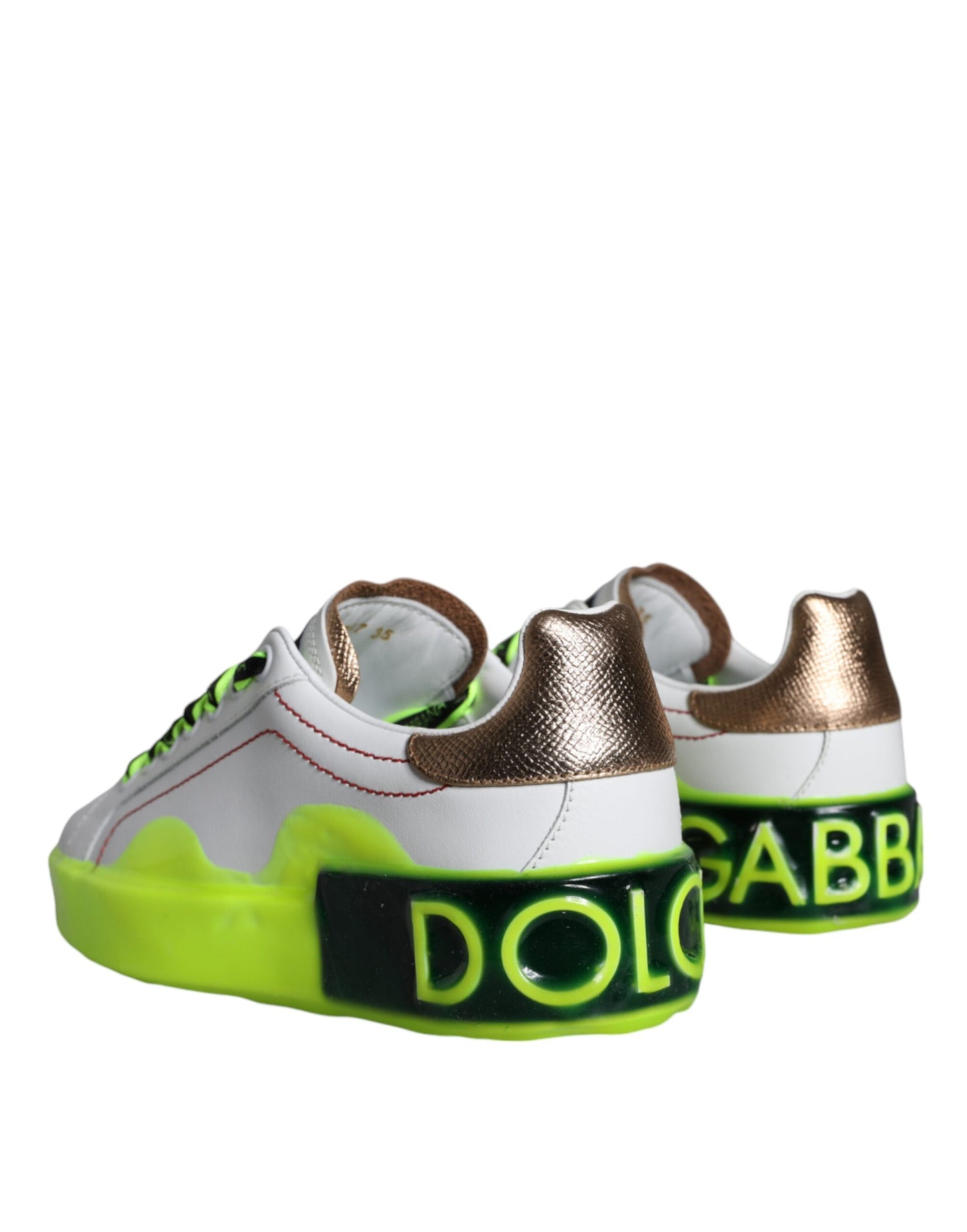 Dolce & Gabbana White Leather Portofino Low Top Sneakers Shoes Dolce & Gabbana