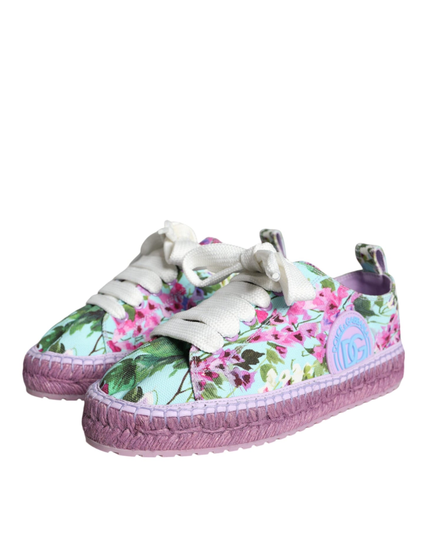 Dolce & Gabbana Multicolor Canvas Floral Espadrilles Sneakers Shoes Dolce & Gabbana