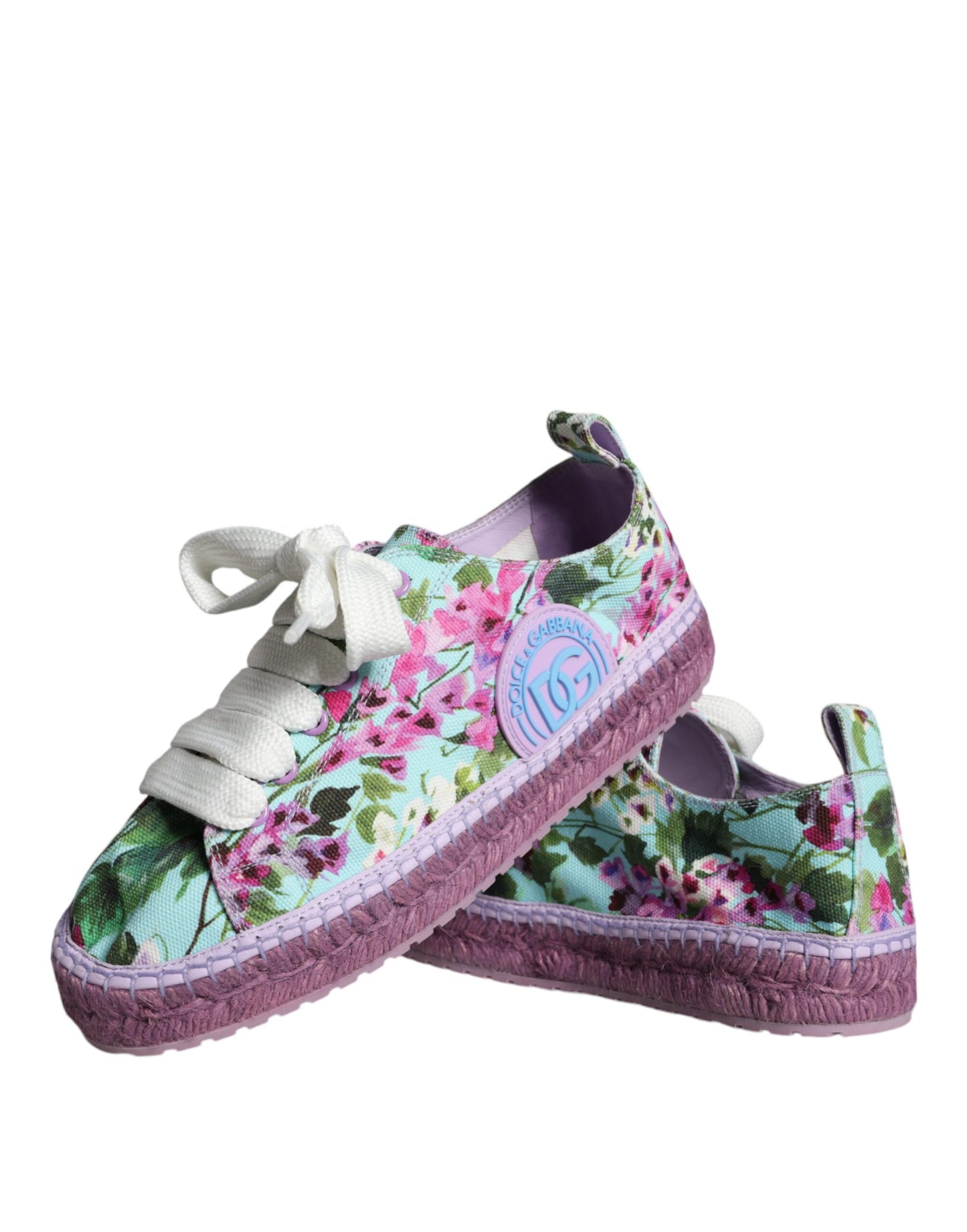 Dolce & Gabbana Multicolor Canvas Floral Espadrilles Sneakers Shoes Dolce & Gabbana