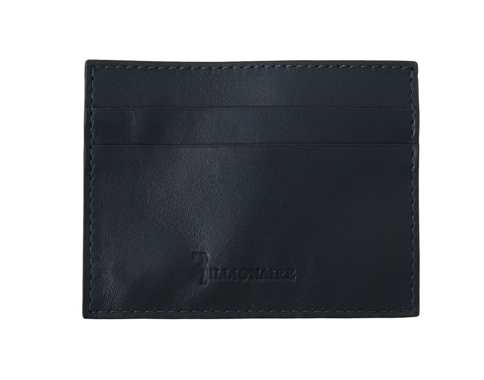 Billionaire Italian Couture Opulent Blue Leather Men's Wallet Billionaire Italian Couture