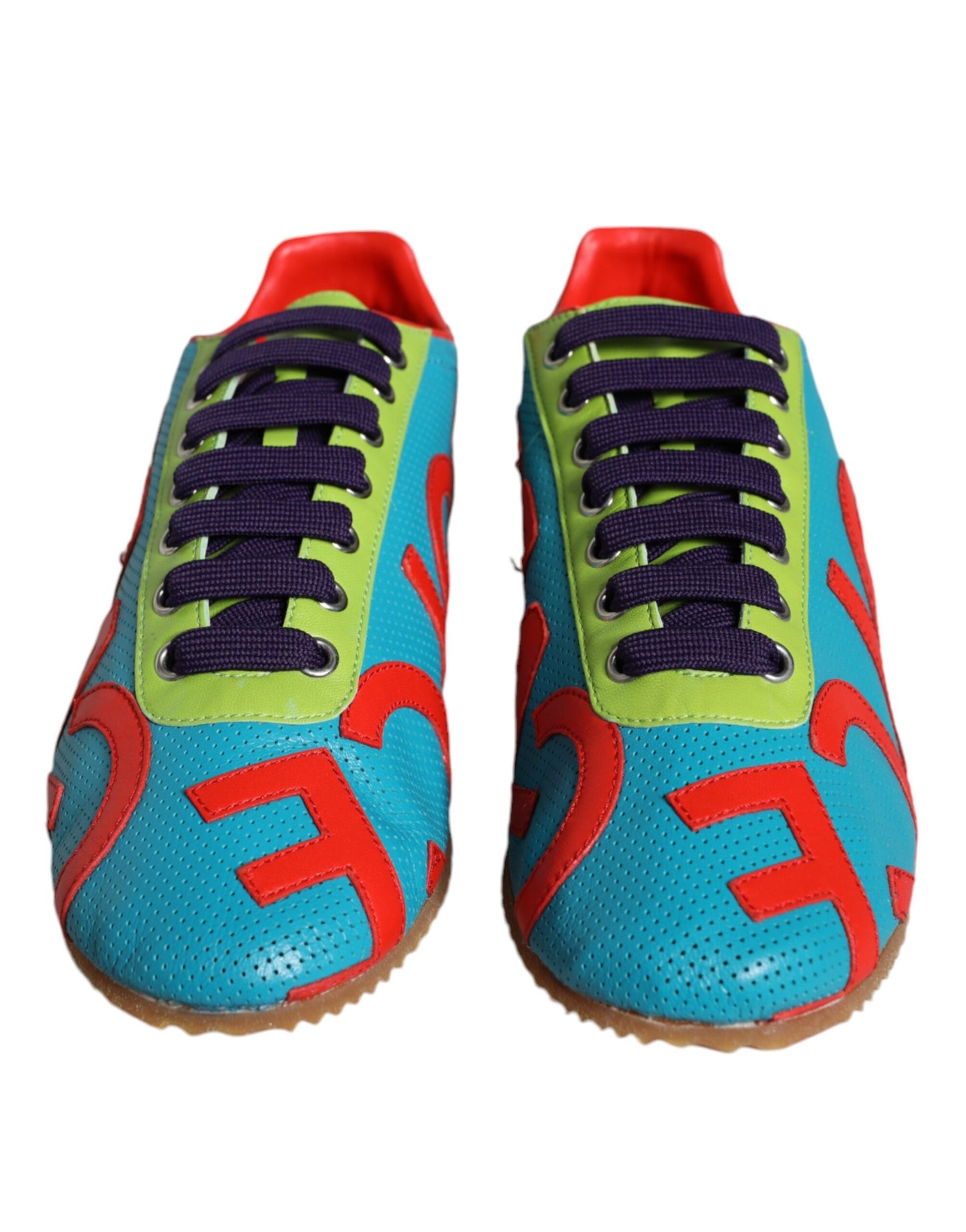 Dolce & Gabbana Multicolor Leather Logo Casual Sneakers Shoes Dolce & Gabbana