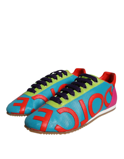 Dolce & Gabbana Multicolor Leather Logo Casual Sneakers Shoes Dolce & Gabbana