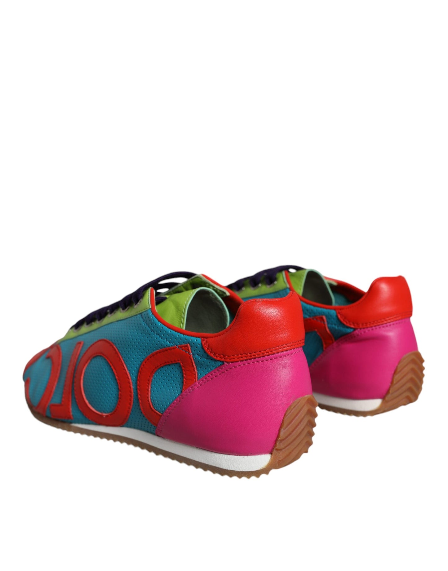 Dolce & Gabbana Multicolor Leather Logo Casual Sneakers Shoes Dolce & Gabbana