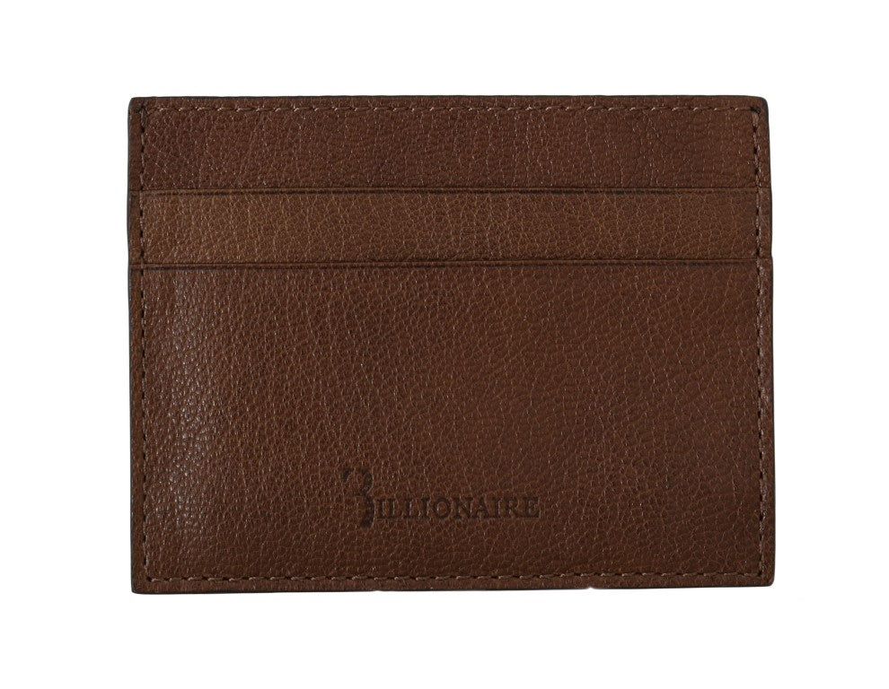 Billionaire Italian Couture Elegant Leather Men's Wallet in Brown Billionaire Italian Couture