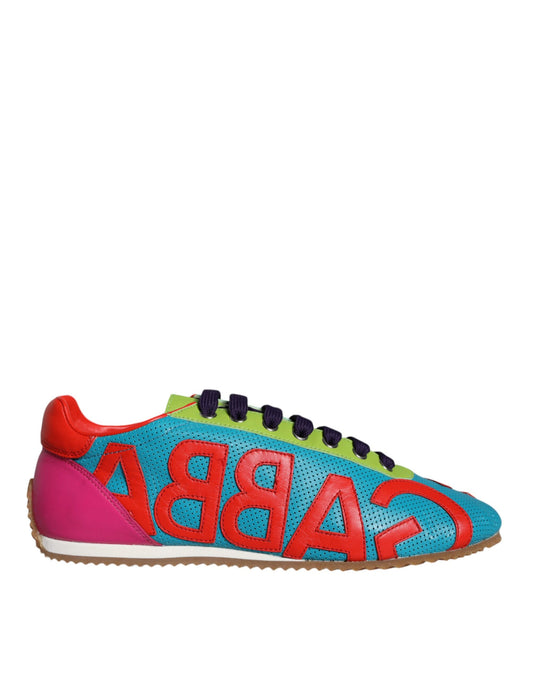 Dolce & Gabbana Multicolor Leather Logo Casual Sneakers Shoes Dolce & Gabbana