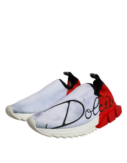 Dolce & Gabbana Red White Logo Sorrento Sneakers Shoes Dolce & Gabbana