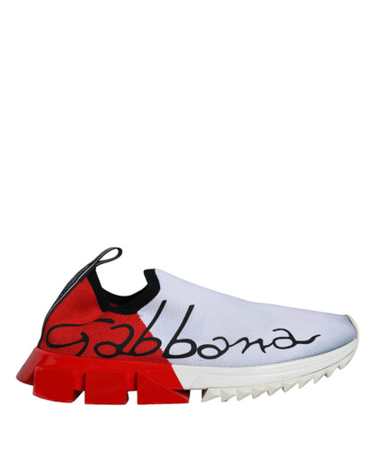 Dolce & Gabbana Red White Logo Sorrento Sneakers Shoes Dolce & Gabbana