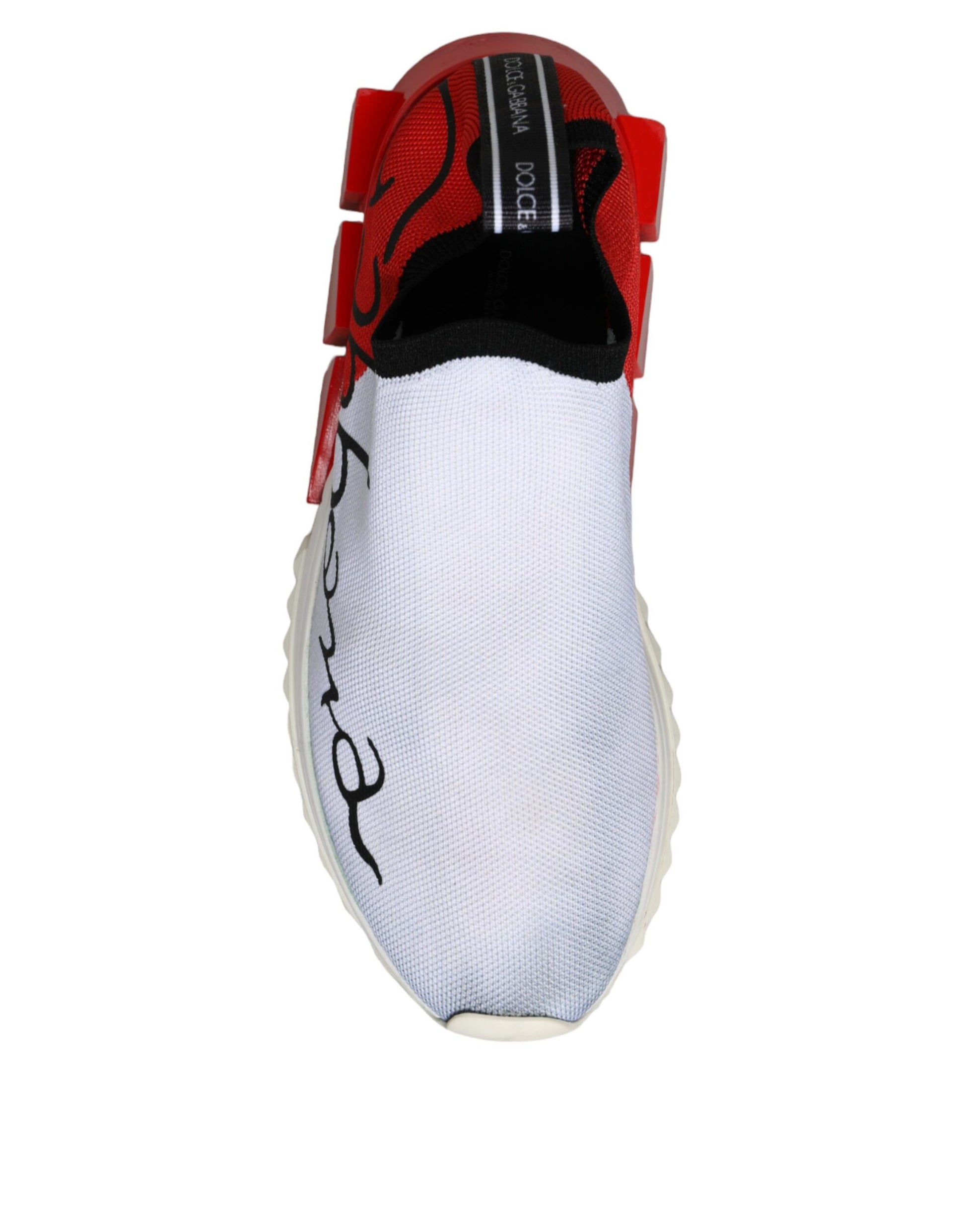 Dolce & Gabbana Red White Logo Sorrento Sneakers Shoes