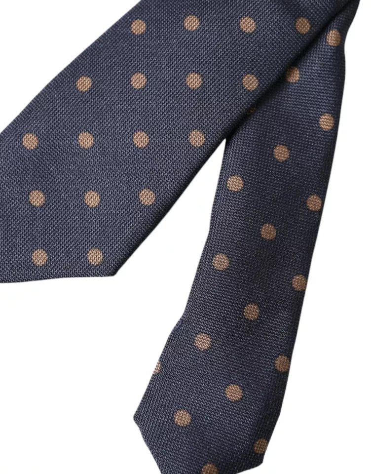 Dolce & Gabbana Black Dotted Fantasy Silk Adjustable Men Tie Dolce & Gabbana