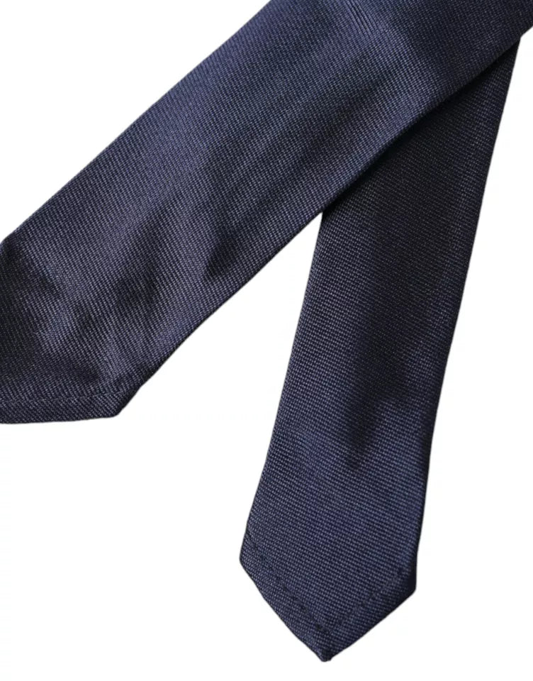 Dolce & Gabbana Dark Blue Silk Skinny Adjustable Tie Dolce & Gabbana