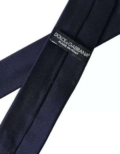 Dolce & Gabbana Dark Blue Silk Skinny Adjustable Tie Dolce & Gabbana