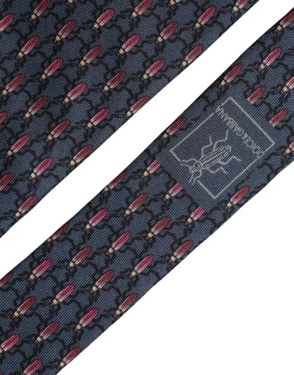 Dolce & Gabbana Blue Bug Print Silk Adjustable Men Tie Dolce & Gabbana