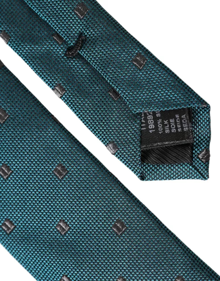 Dolce & Gabbana Green Patterned Silk Adjustable Men Tie Dolce & Gabbana