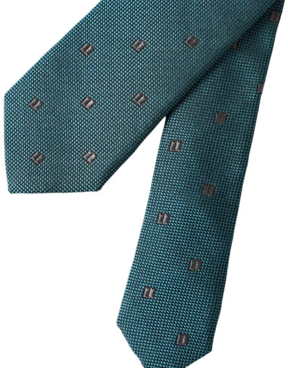 Dolce & Gabbana Green Patterned Silk Adjustable Men Tie Dolce & Gabbana