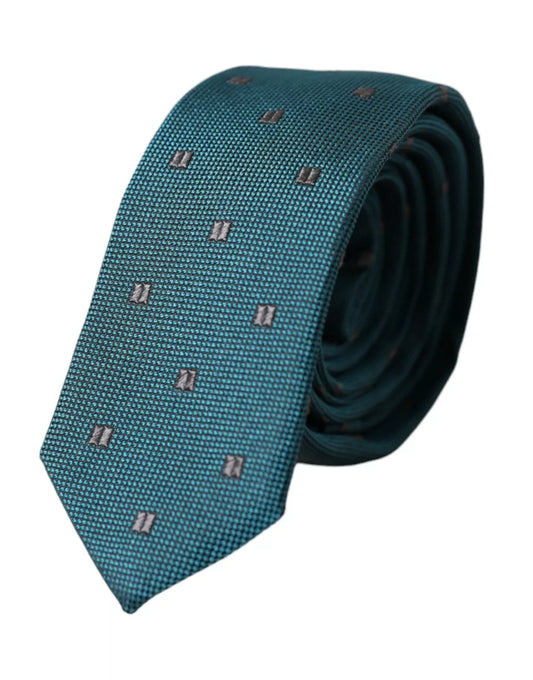 Dolce & Gabbana Green Patterned Silk Adjustable Men Tie Dolce & Gabbana