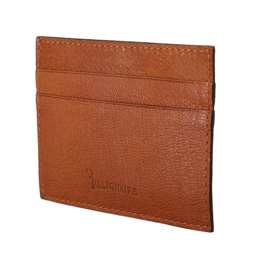 Billionaire Italian Couture Elegant Men's Leather Wallet in Brown Billionaire Italian Couture