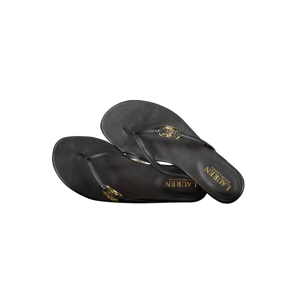 Ralph Lauren Black Leather Sandal Ralph Lauren