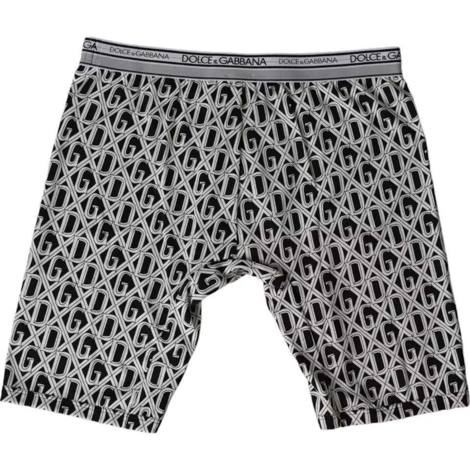 Dolce & Gabbana Black White DG Logo Cotton Stretch Cycling Underwear Men