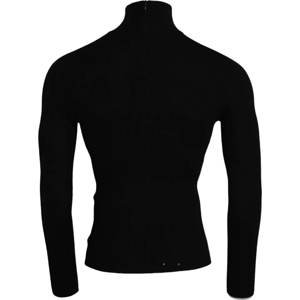 Dolce & Gabbana Black Wool Turtleneck Long Sleeves Sweater