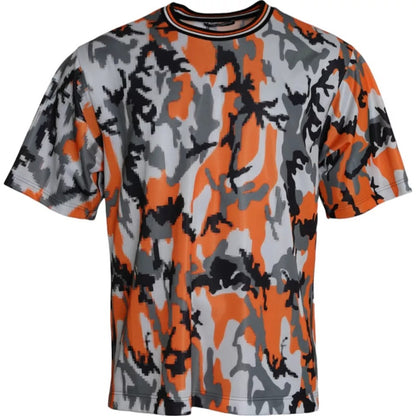 Dolce & Gabbana Multicolor Camouflage Cotton Crew Neck Men T-shirt