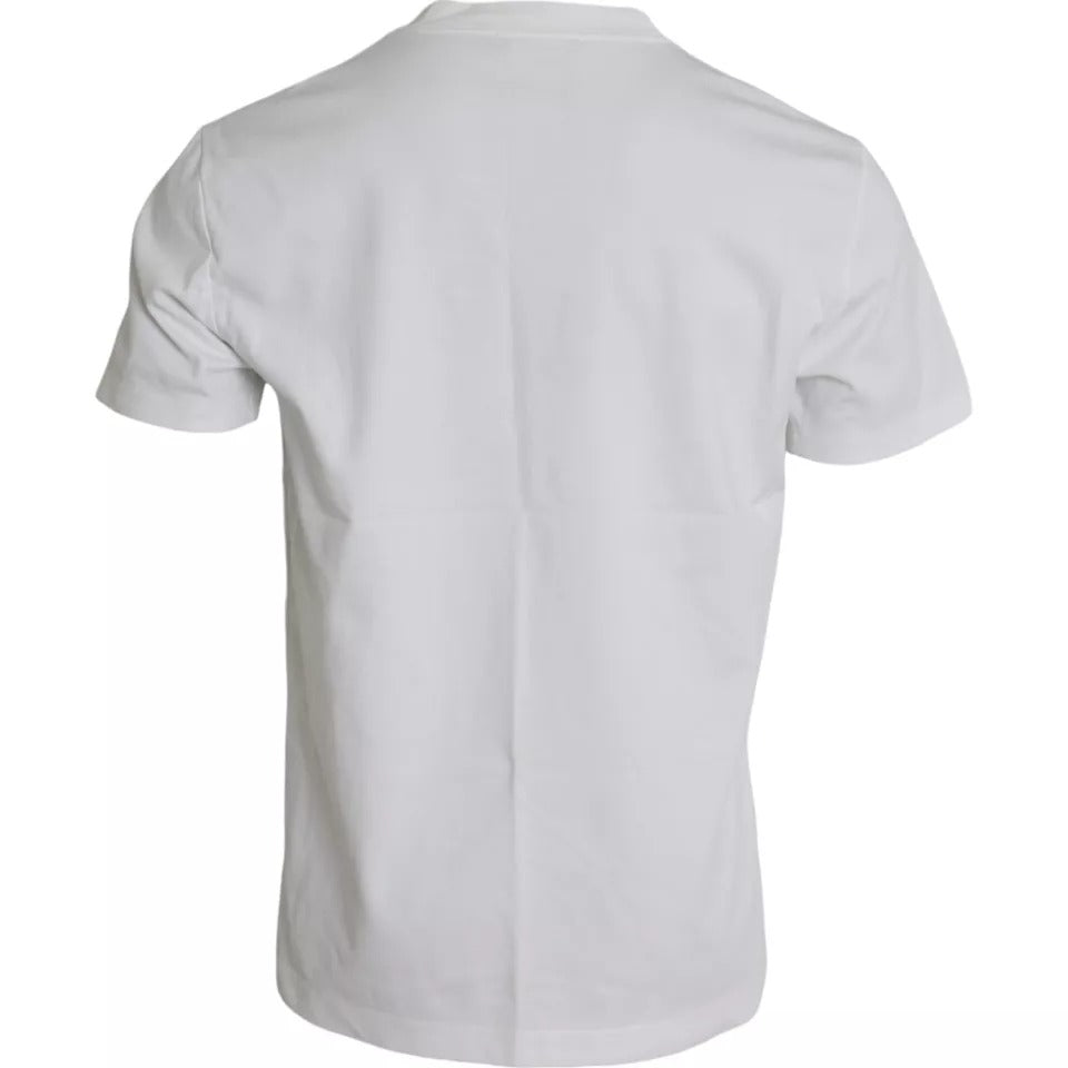 Dolce & Gabbana White Logo Round Neck Short Sleeves T-shirt