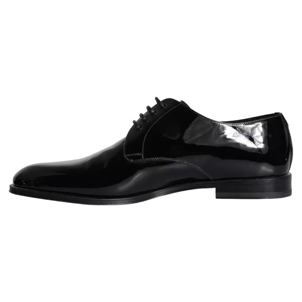 Dolce & Gabbana Black Patent Leather Derby Formal Dress Shoes