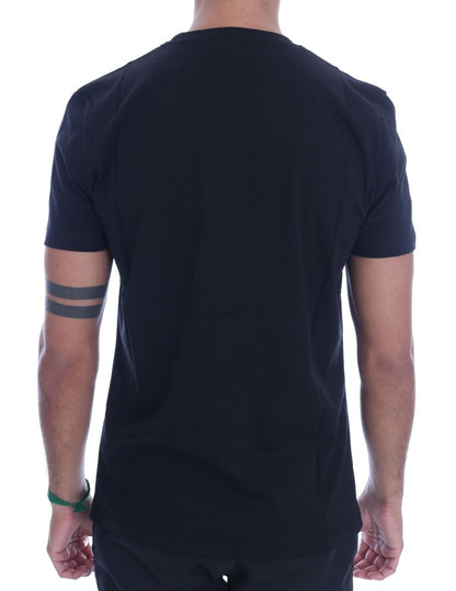 Frankie Morello Chic Black Crewneck Tee with 'RIDERS' Motif Frankie Morello