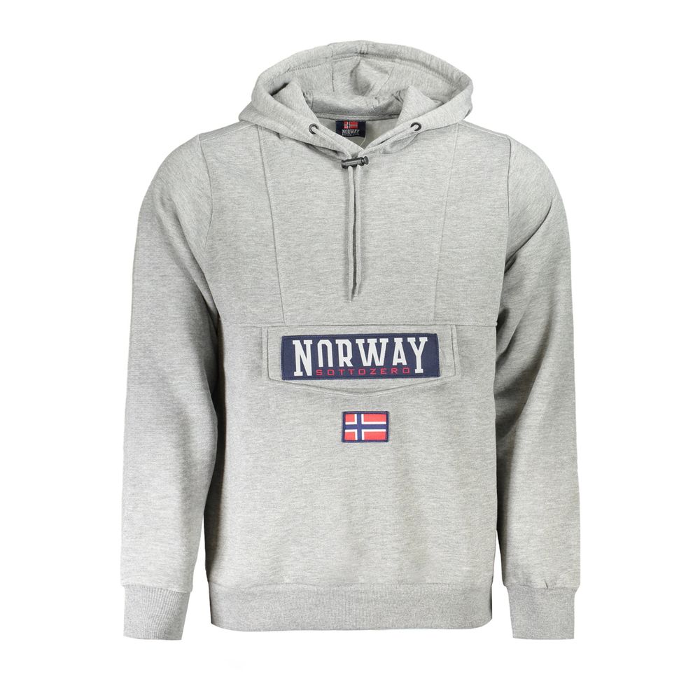 Norway 1963 Gray Cotton Mens Hooded Sweater