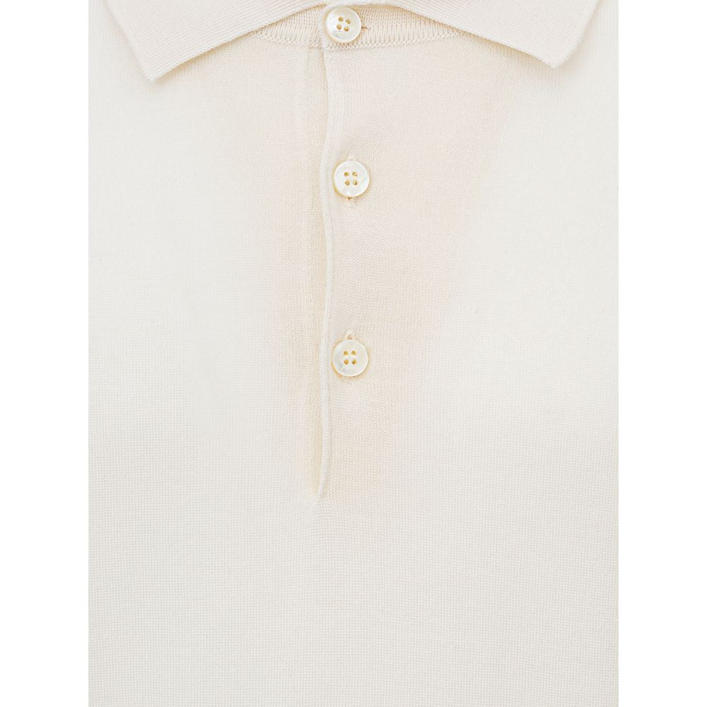 Brioni White Cashemere Polo Shirt