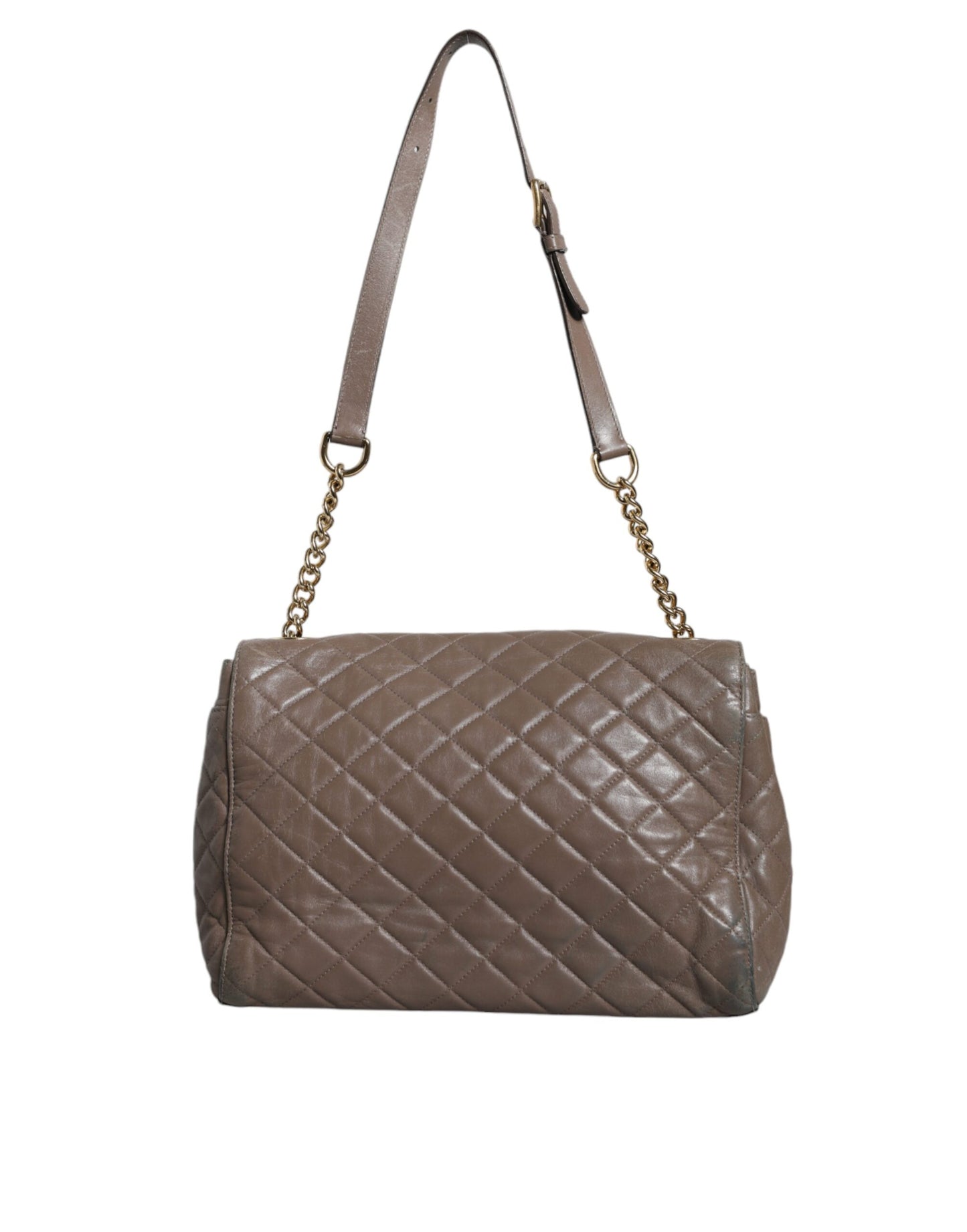 Dolce & Gabbana Brown Quilted Leather Shoulder Purse Satchel Bag