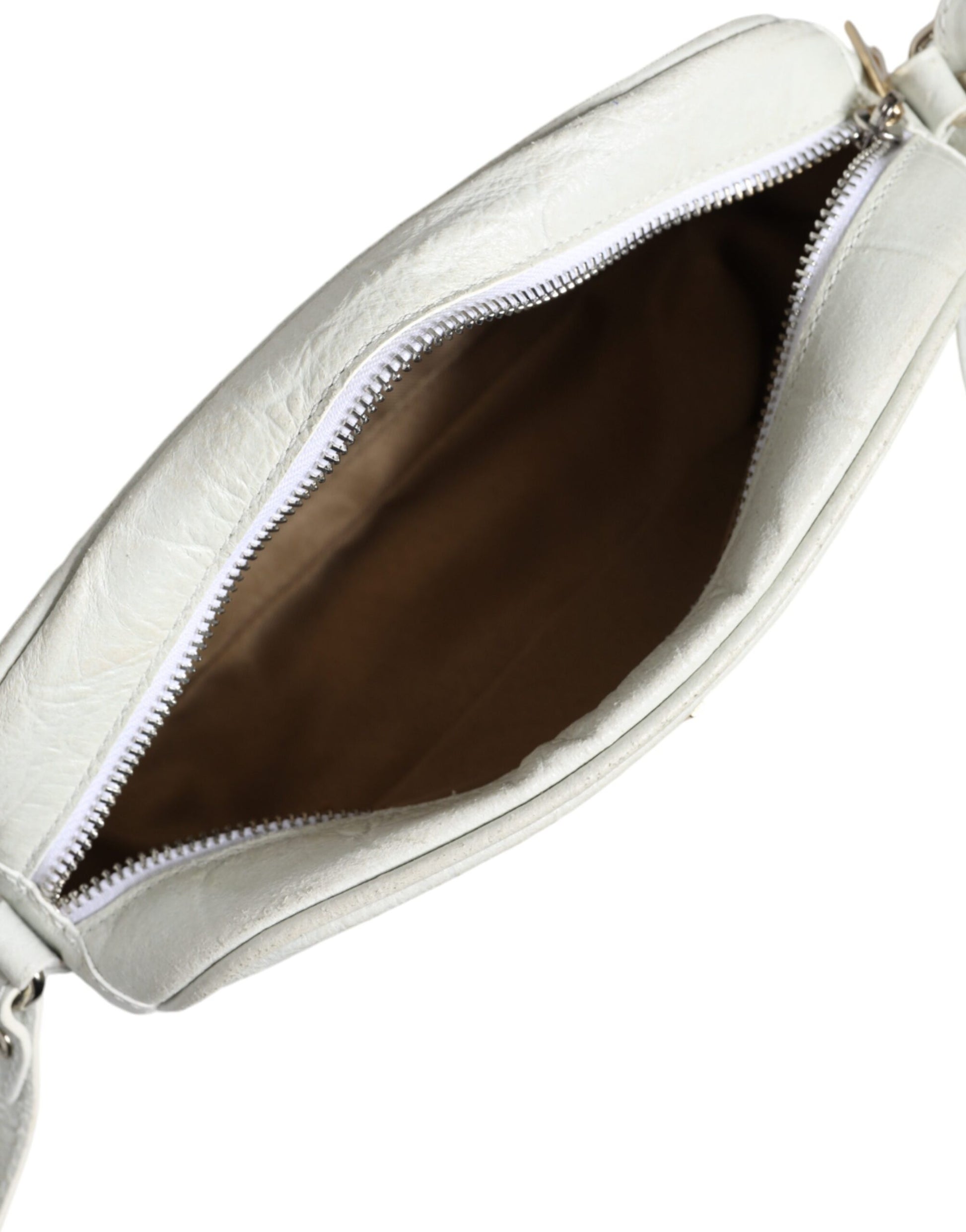 Aniye By White Croc Print Leather Crossbody Sling Bag