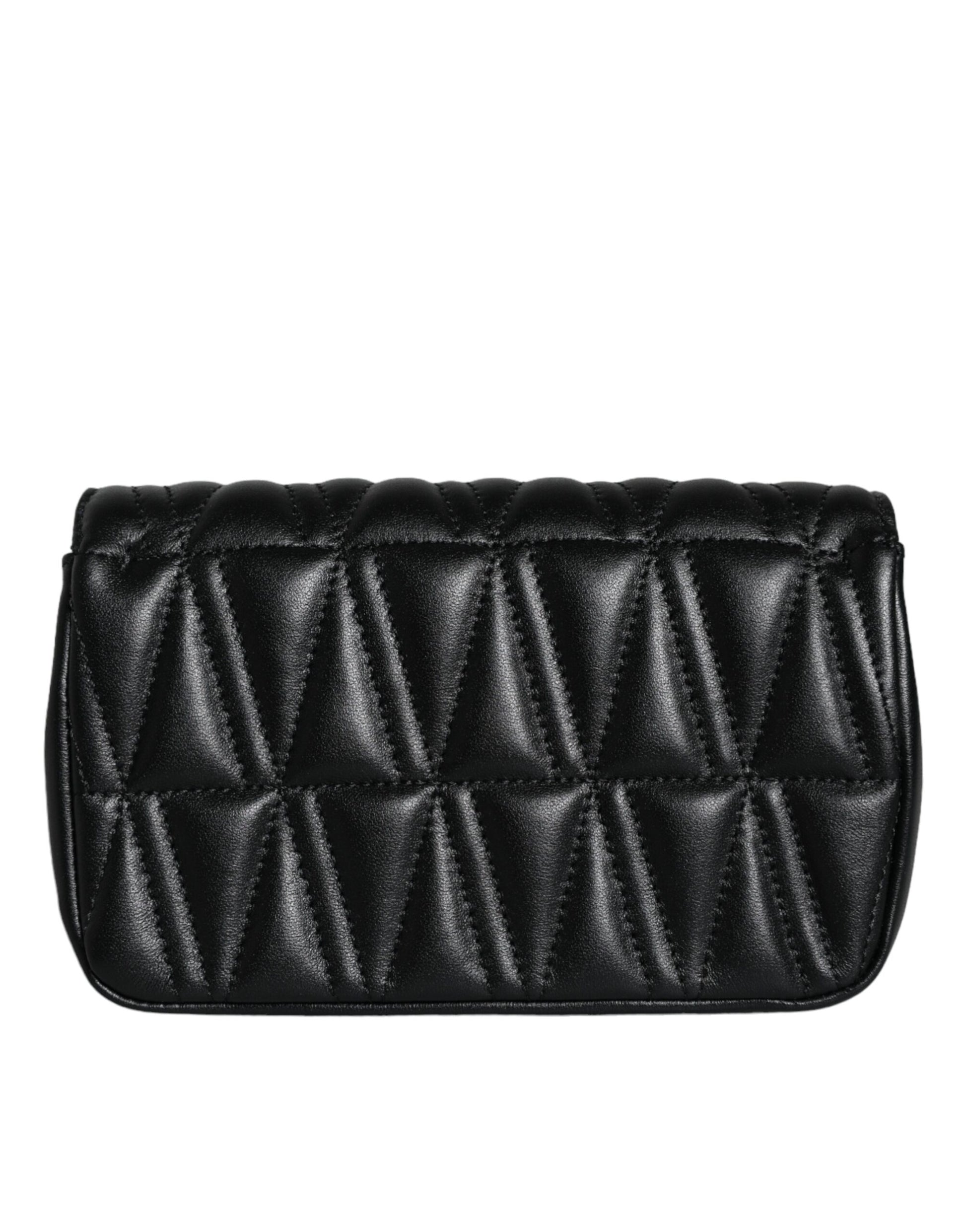 Versace Black Mini Nappa Leather Crossbody Shoulder Bag