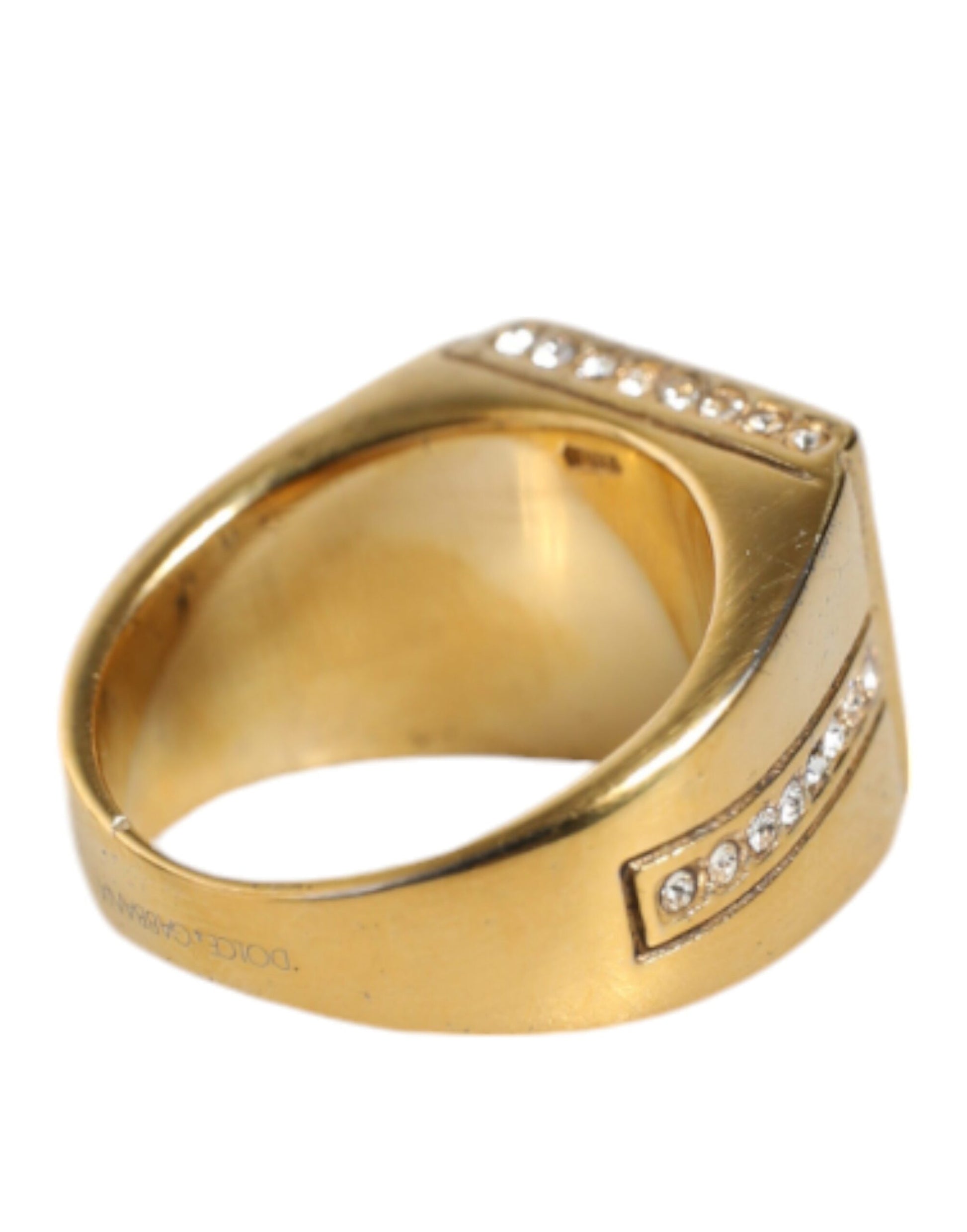 Dolce & Gabbana Gold Plated 925 Silver Clear Crystal Ring