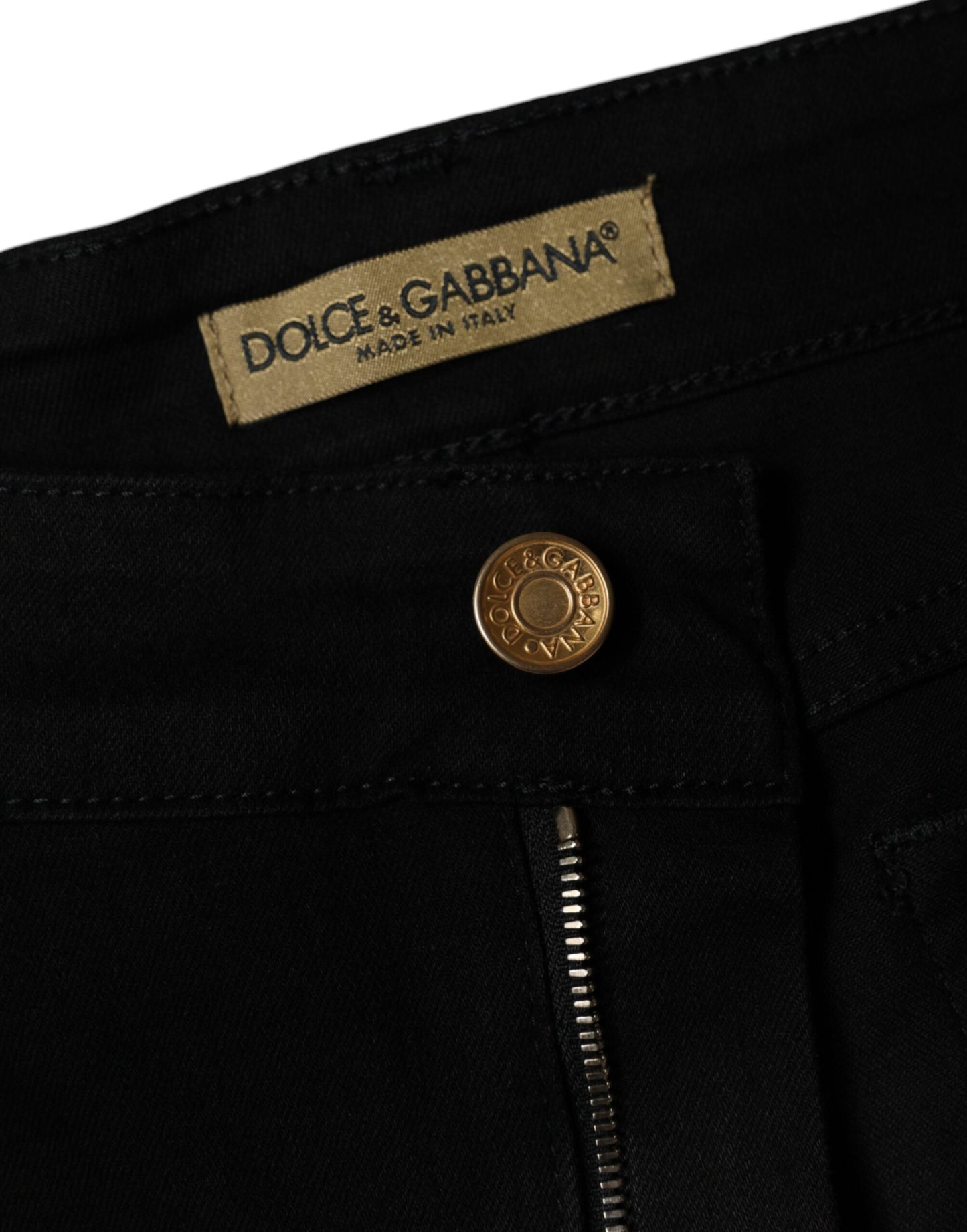 Dolce & Gabbana Black Cotton Stretch Skinny Denim Jeans