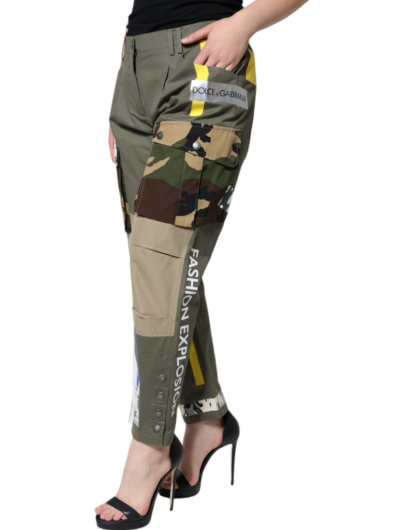 Dolce & Gabbana Green Military Cotton Cargo Pants