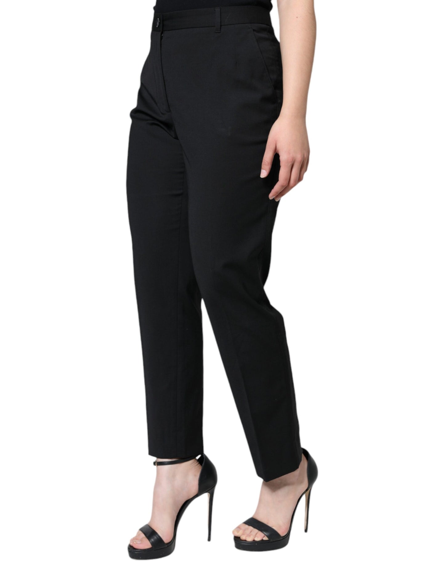 Dolce & Gabbana Black High Waist Tapered Pants