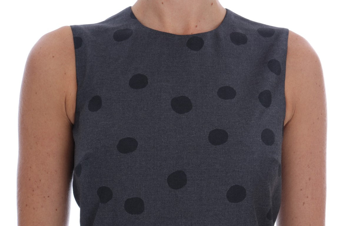 Dolce & Gabbana Chic Sleeveless Polka Dotted Wool Dress Dolce & Gabbana