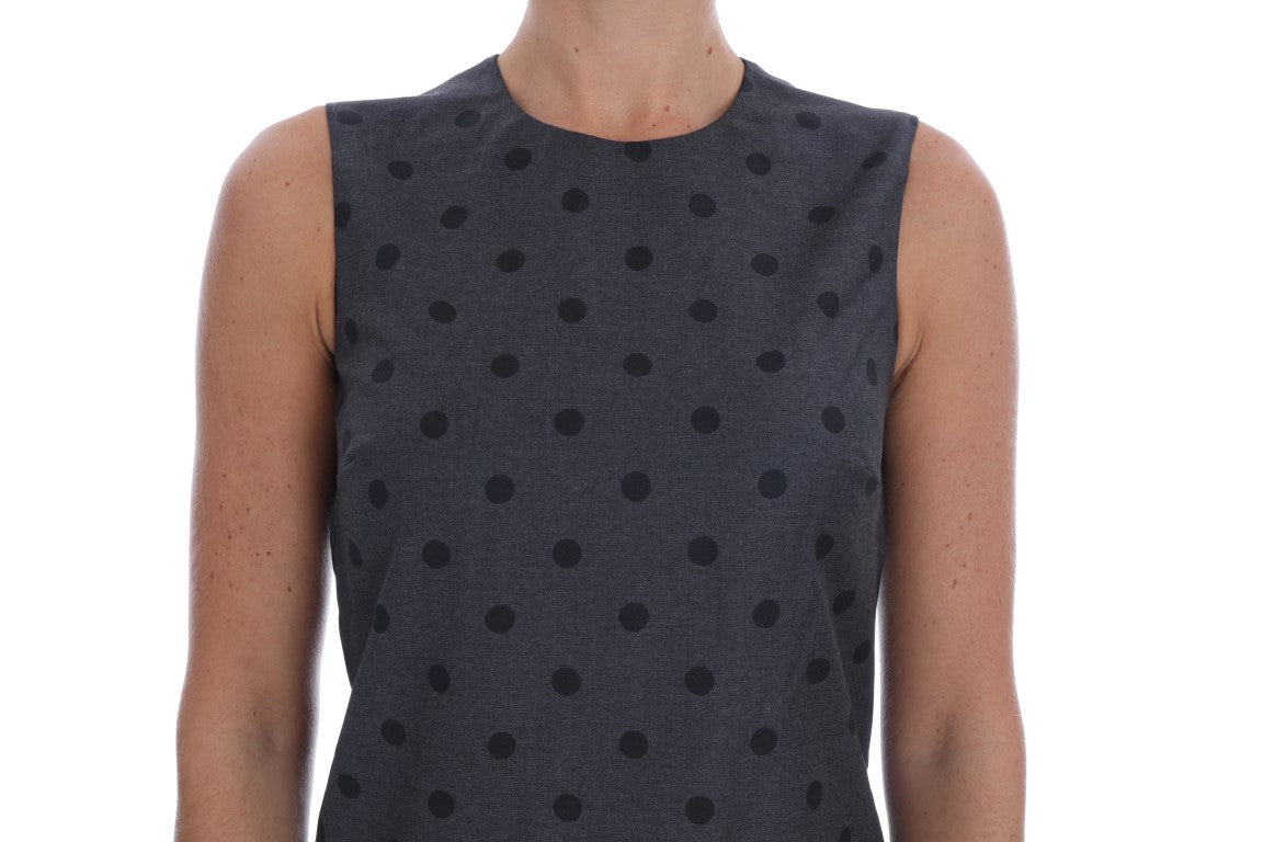 Dolce & Gabbana Chic Sleeveless Polka Dot Wool Dress Dolce & Gabbana