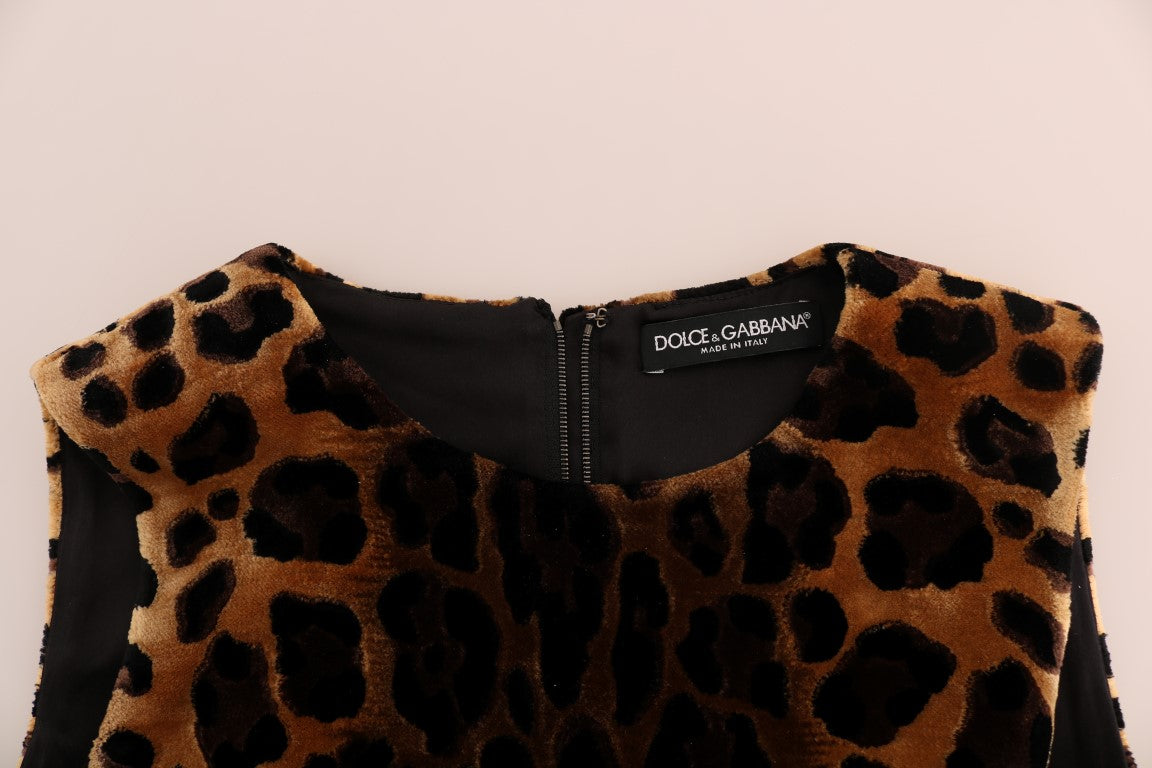 Dolce & Gabbana Sleeveless Leopard Mini Sheath Dress Dolce & Gabbana