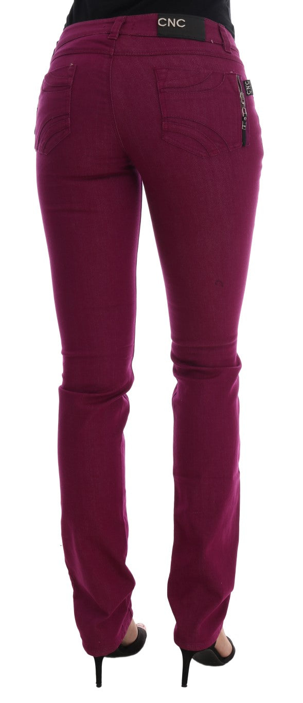 Costume National Elegant Purple Super Slim Jeans Costume National