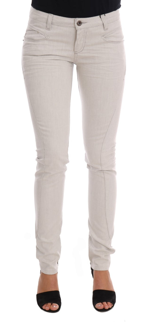 Costume National Chic White Slim-Fit Stretch Jeans Costume National