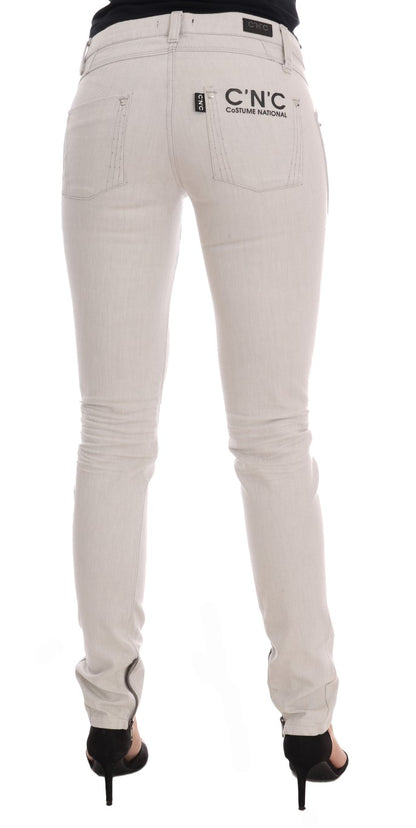 Costume National Chic White Slim-Fit Stretch Jeans Costume National