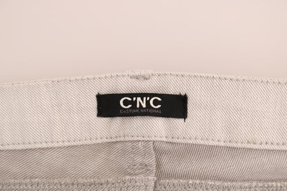 Costume National Chic White Slim-Fit Stretch Jeans Costume National