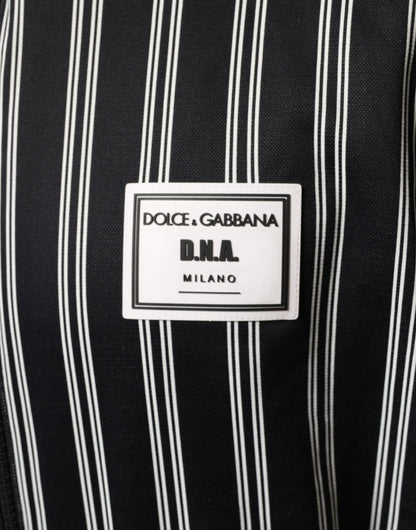 Dolce & Gabbana Black White Stripes Full Zip DNA Milano Men Sweater