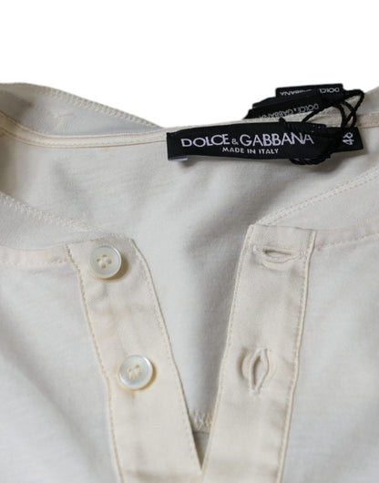 Dolce & Gabbana Off White Cotton Short Sleeves T-shirt