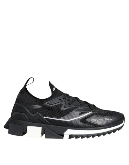 Dolce & Gabbana Black White SORRENTO Sport Stretch Sneakers Shoes