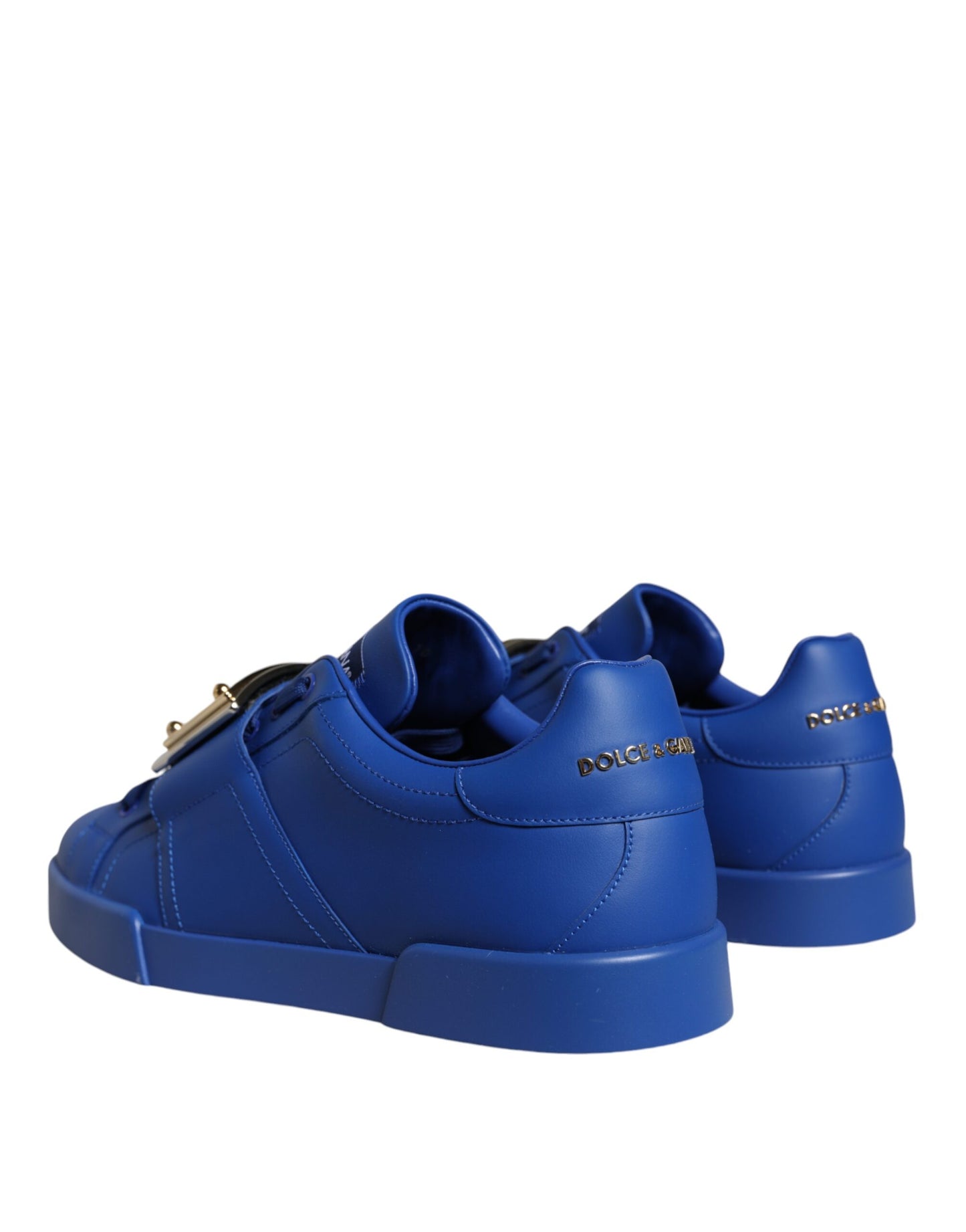 Dolce & Gabbana Blue Leather Low Top Portofino Sneakers Shoes