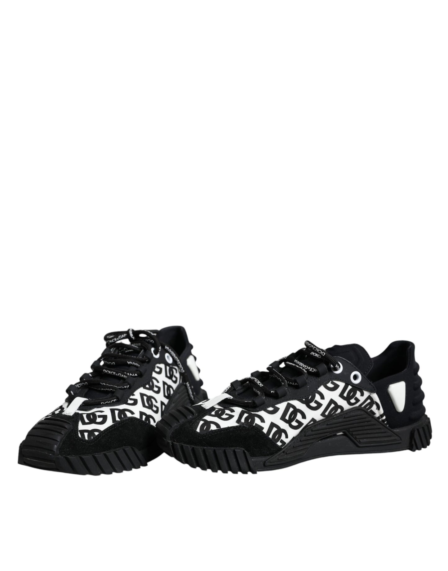 Dolce & Gabbana Black Logo Lace Up Low Top NS1 Sneakers Shoes